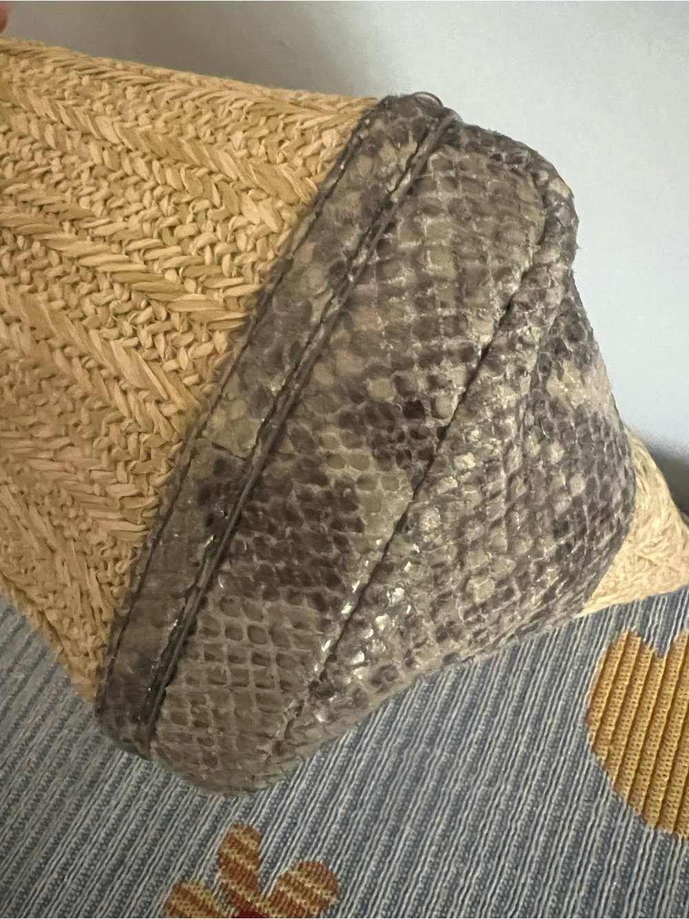 Coach 2013 Alexandra Straw Tote with Exotic Python Leather Trim - Picture 11 of 14